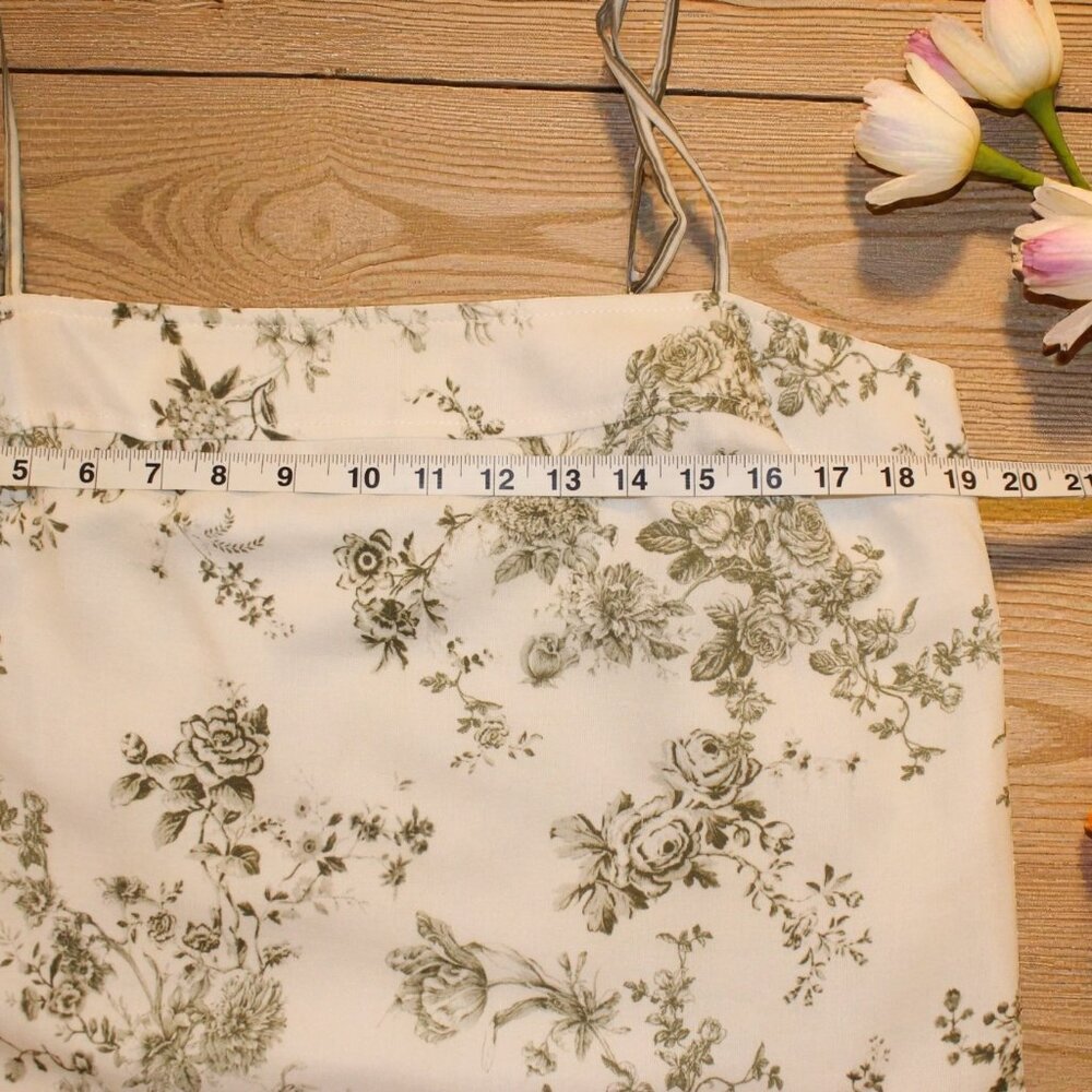 ANTONIO MELANI olive and white linen/viscose sleeveless shirt - Picture 8 of 9